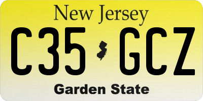 NJ license plate C35GCZ