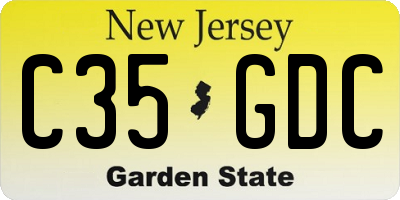 NJ license plate C35GDC