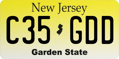 NJ license plate C35GDD