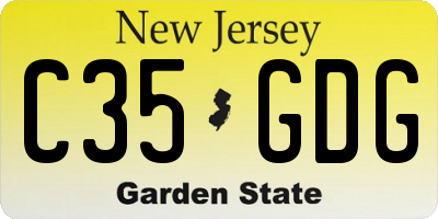 NJ license plate C35GDG