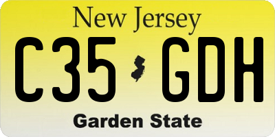 NJ license plate C35GDH