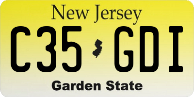 NJ license plate C35GDI