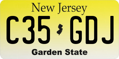 NJ license plate C35GDJ