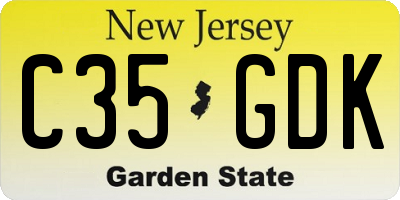 NJ license plate C35GDK