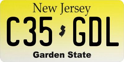NJ license plate C35GDL
