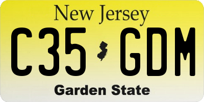 NJ license plate C35GDM