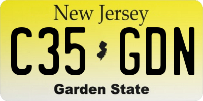 NJ license plate C35GDN