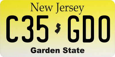 NJ license plate C35GDO