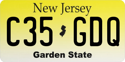 NJ license plate C35GDQ