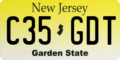 NJ license plate C35GDT