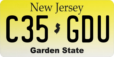 NJ license plate C35GDU