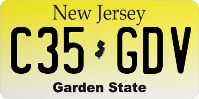 NJ license plate C35GDV