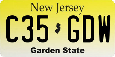 NJ license plate C35GDW