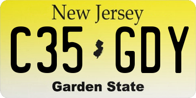NJ license plate C35GDY