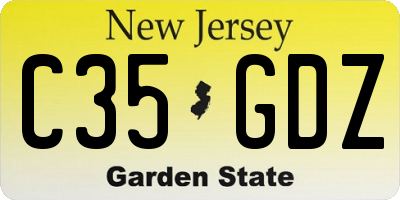 NJ license plate C35GDZ