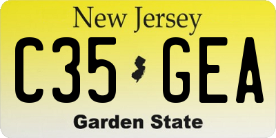 NJ license plate C35GEA