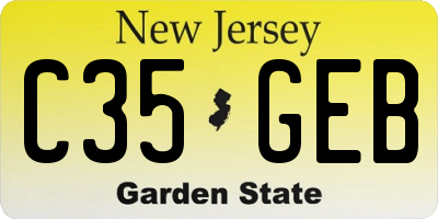 NJ license plate C35GEB