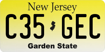 NJ license plate C35GEC