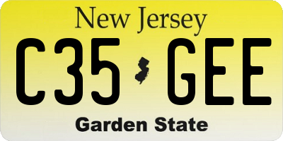 NJ license plate C35GEE