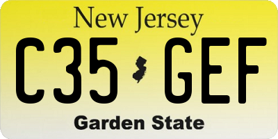 NJ license plate C35GEF
