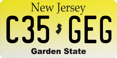 NJ license plate C35GEG