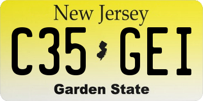 NJ license plate C35GEI