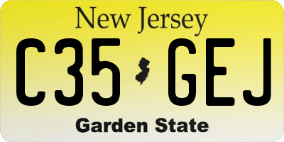 NJ license plate C35GEJ