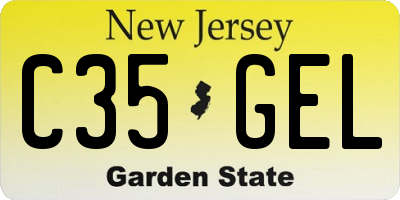 NJ license plate C35GEL