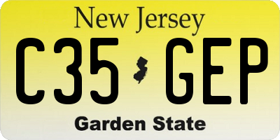 NJ license plate C35GEP