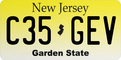 NJ license plate C35GEV