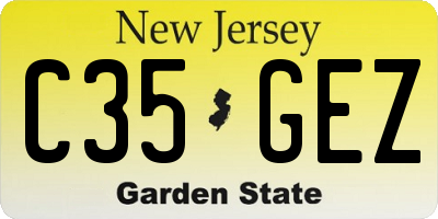 NJ license plate C35GEZ