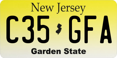 NJ license plate C35GFA