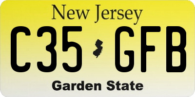 NJ license plate C35GFB