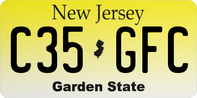 NJ license plate C35GFC