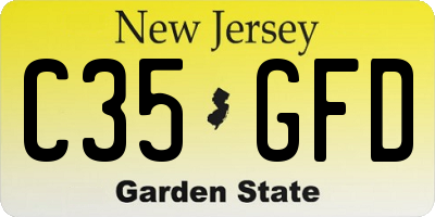 NJ license plate C35GFD