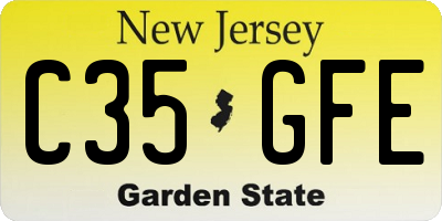 NJ license plate C35GFE