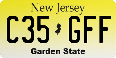 NJ license plate C35GFF