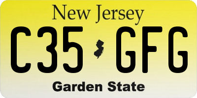 NJ license plate C35GFG