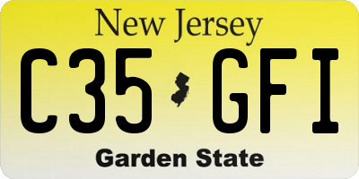 NJ license plate C35GFI