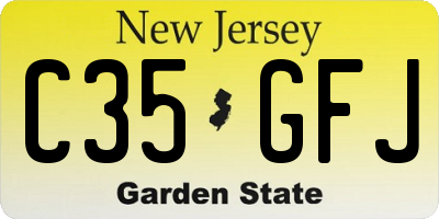 NJ license plate C35GFJ