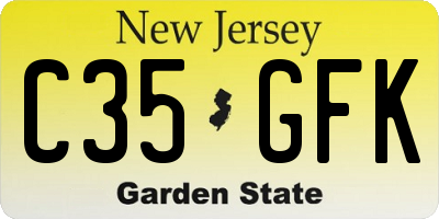 NJ license plate C35GFK