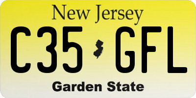 NJ license plate C35GFL