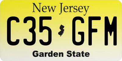 NJ license plate C35GFM