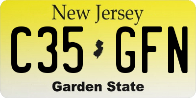 NJ license plate C35GFN