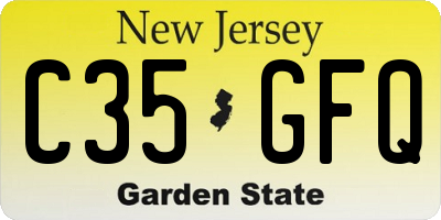NJ license plate C35GFQ