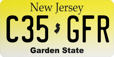 NJ license plate C35GFR