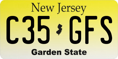 NJ license plate C35GFS