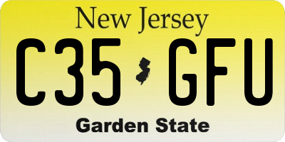 NJ license plate C35GFU