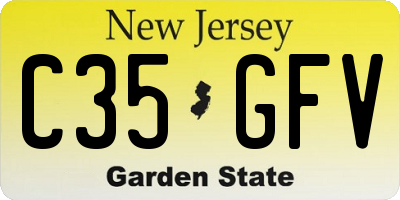 NJ license plate C35GFV