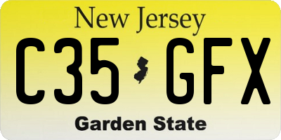 NJ license plate C35GFX